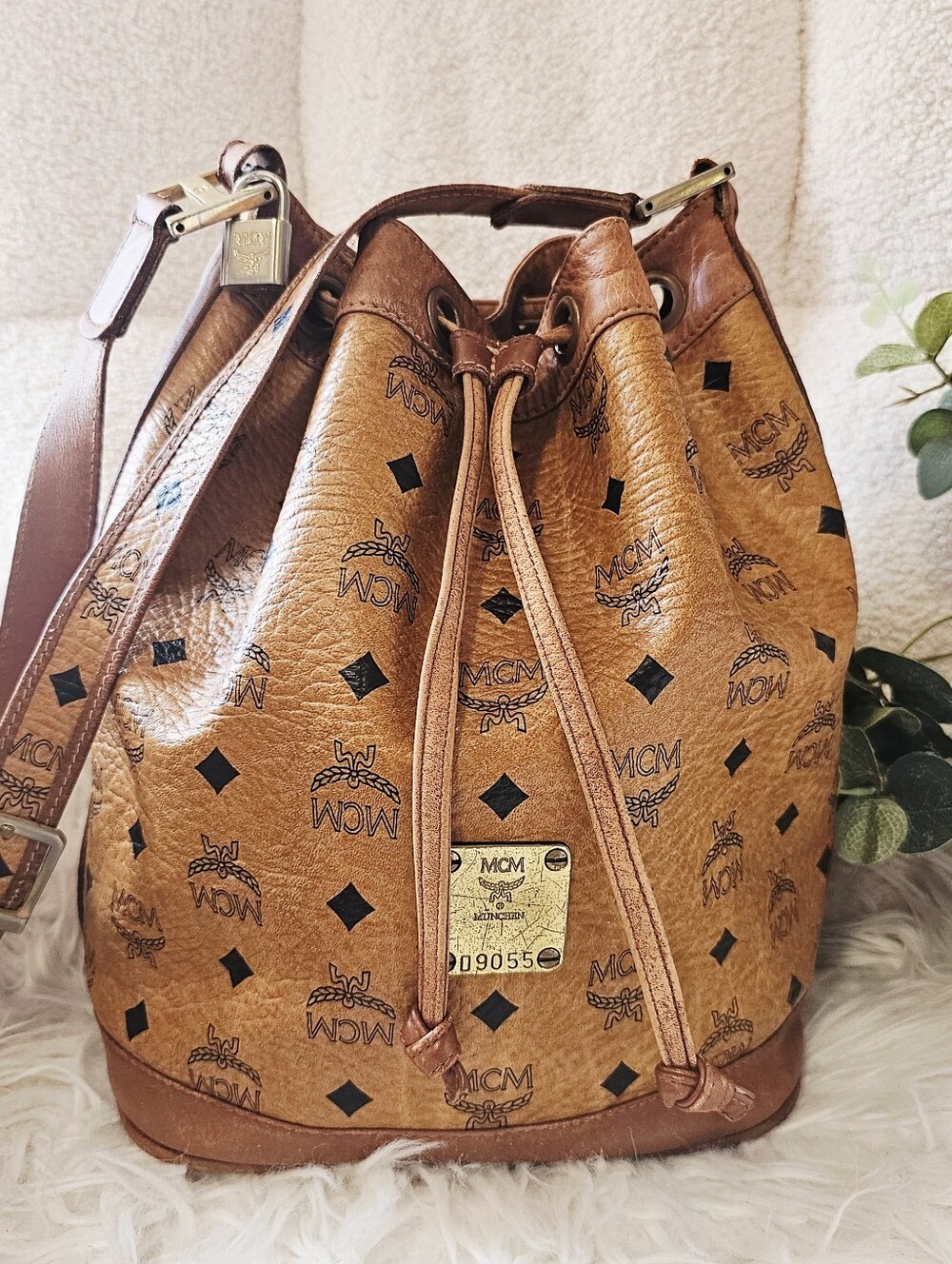 MCM Vintage Bucket Bag with Padlock
